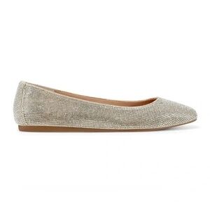 INC Juney Rhinestone Flats Champagne Crystal  6.5 M